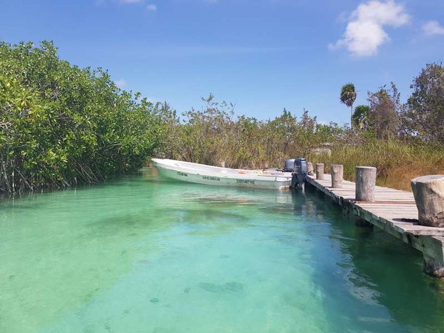 Départ pour la balade flottante à Sian Ka an au Mexique