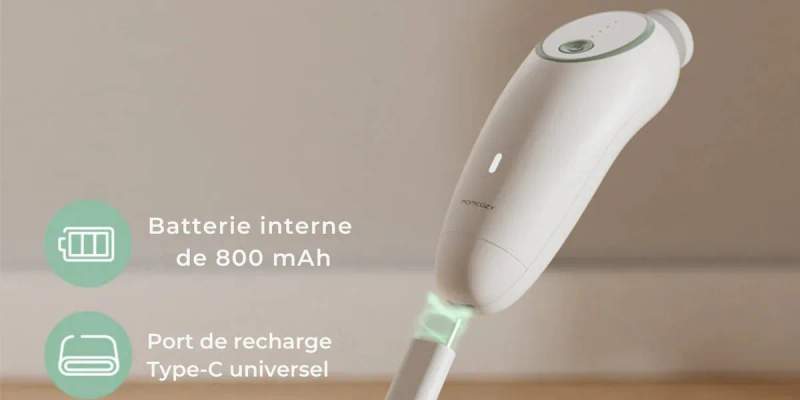 Mouche-bébé électrique Momcozy avec batterie interne 800 mAh et port de recharge USB-C