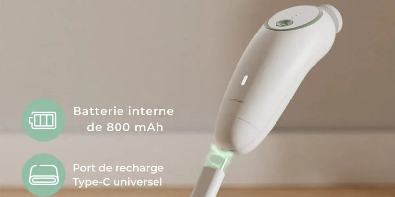 Mouche-bébé électrique Momcozy avec batterie interne 800 mAh et port de recharge USB-C