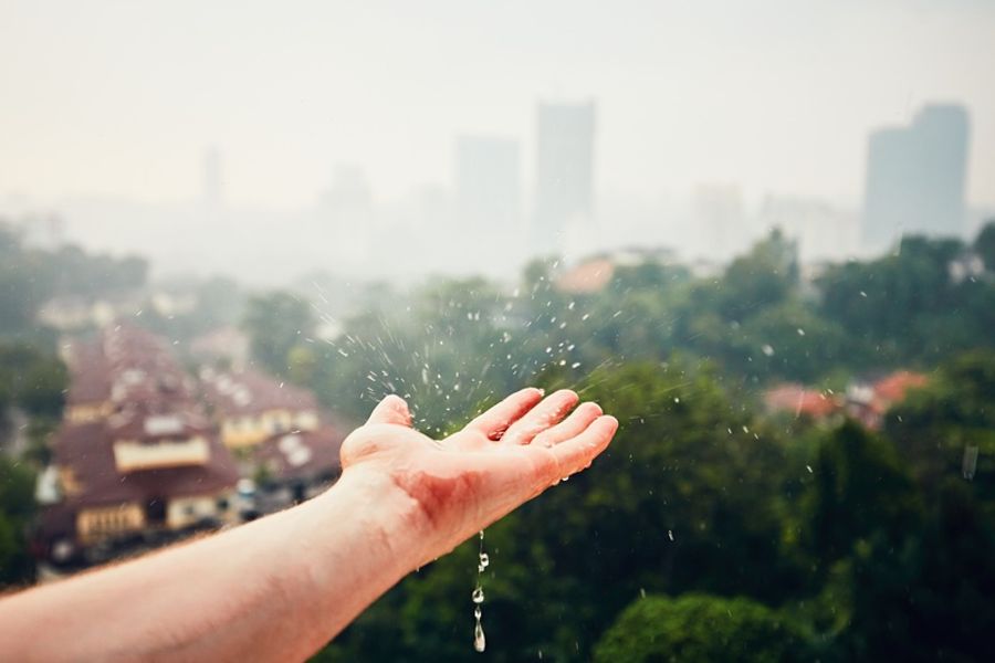De la pluie à Kuala Lumpur en Malaisie
