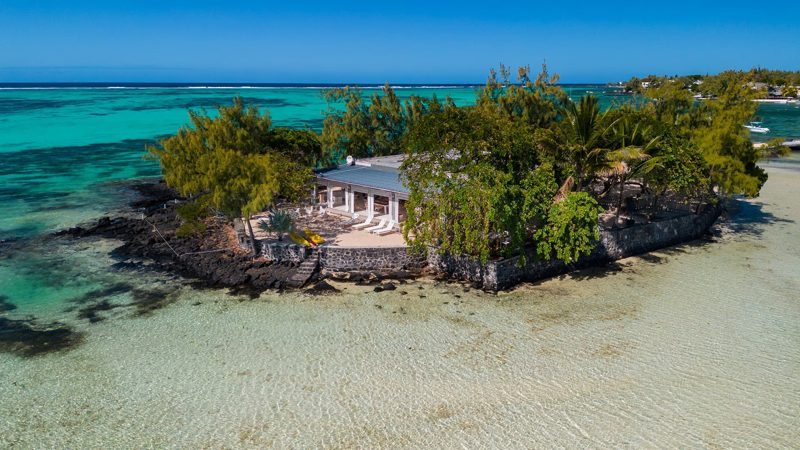 Villa unique sur un îlot à l’Île Maurice, avec une vue panoramique exceptionnelle.