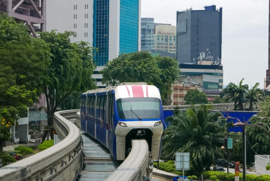 Un wagon du métro aérien à Kuala Lumpur