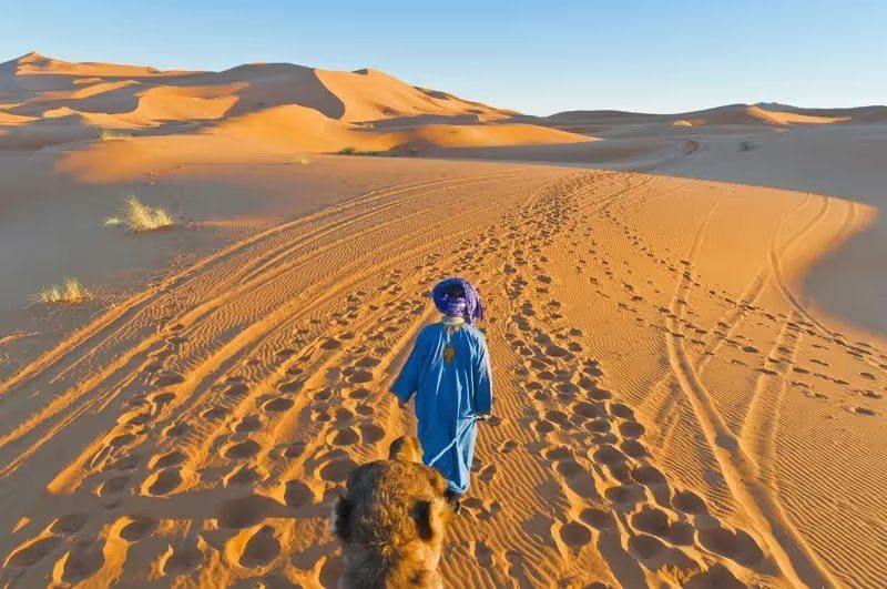 Merzouga · les dunes de l'Erg Chebbi au coucher du soleil