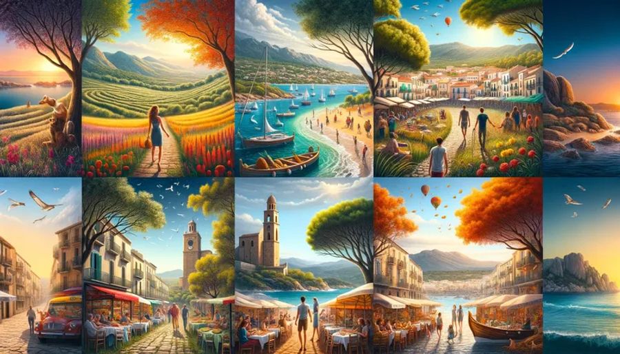 Illustration des saisons à Dorgali en Sardaigne
