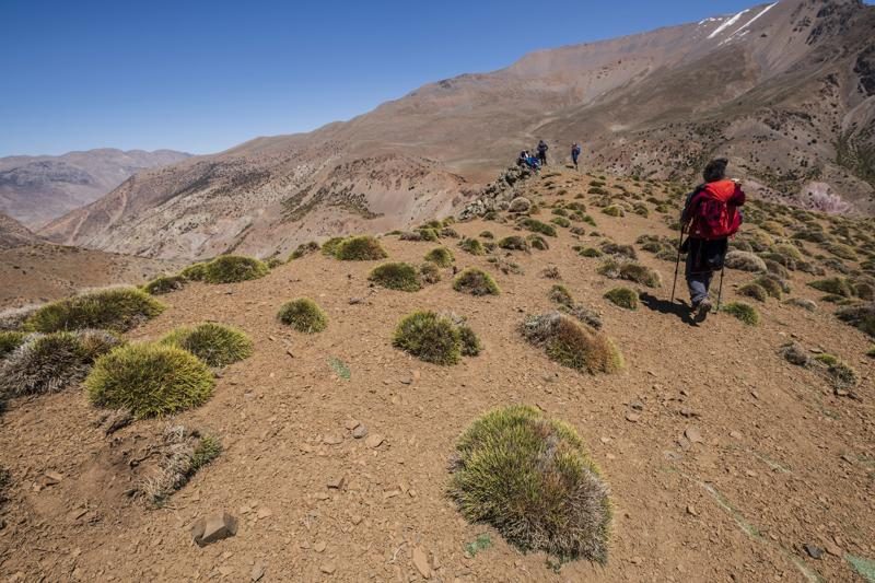 Randonnée dans les montagnes de l’Atlas au Maroc.