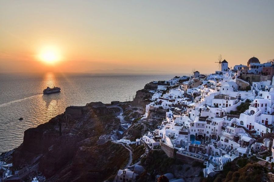 Couché de soleil à Mykonos