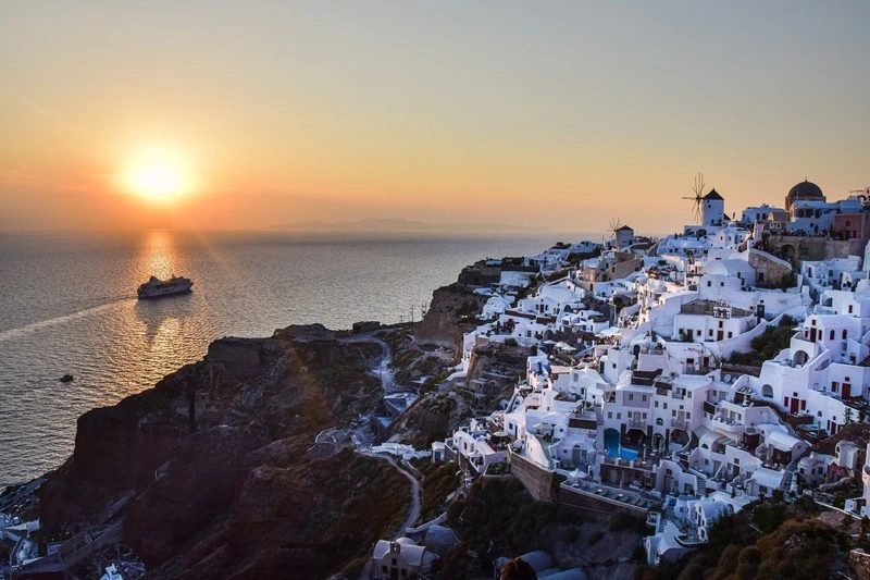 Couché de soleil à Mykonos