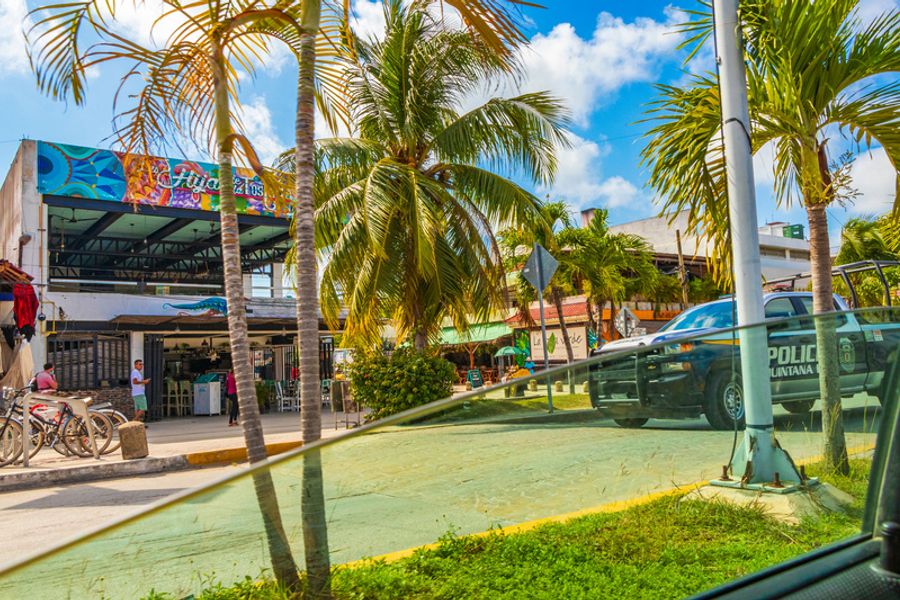 Une patrouille de police à Tulum, mexique