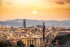 Vue aérienne de Barcelone en Espagne