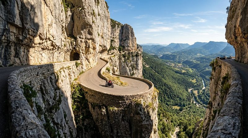 Van aménagé stationné face au Puy de Dôme dans les volcans d