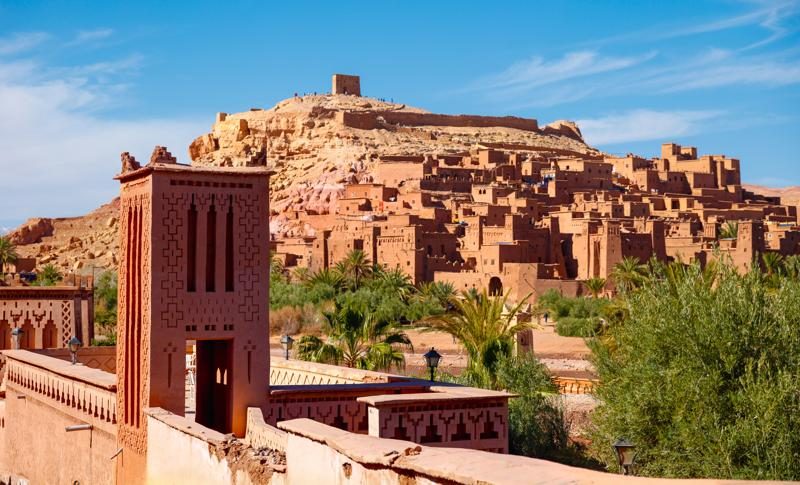 Vue sur le ksar d’Aït Ben Haddou dans le sud marocain.