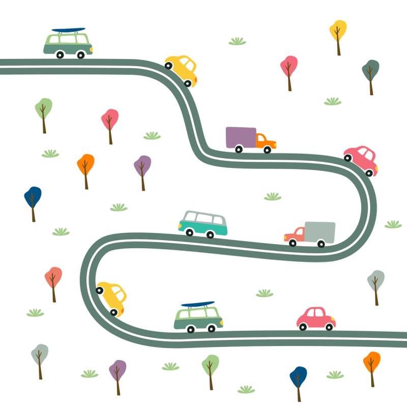 Une illustration de voitures qui prennent la route