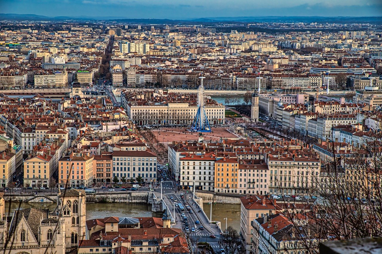 La ville de Lyon vu du ciel