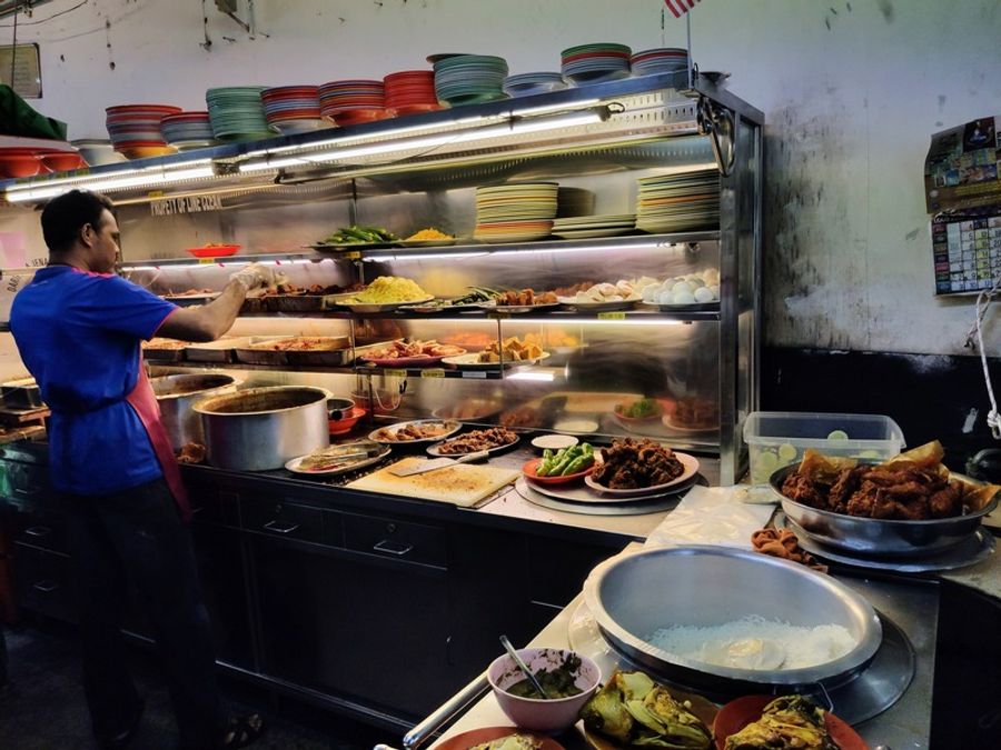 Comptoir du restaurant Nasi Kandar Line Clear