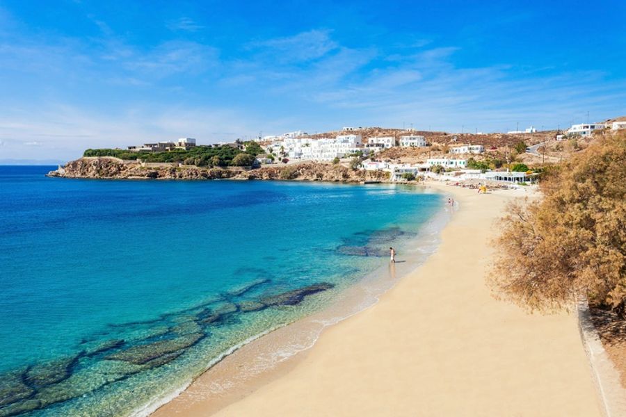 Une belle plage à Mykonos