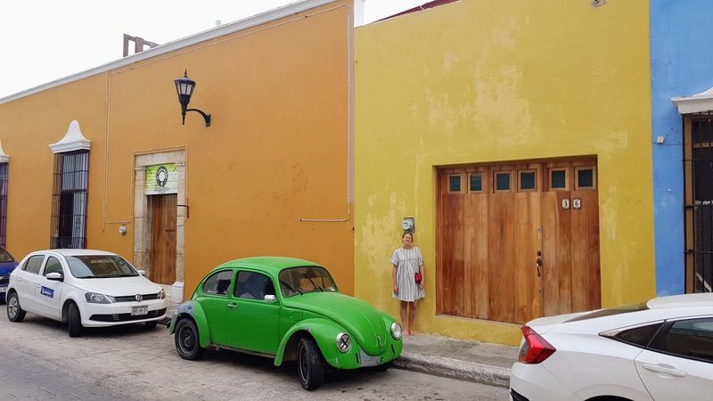 Une photo devant les bâtiments colorés de Campeche au Mexique