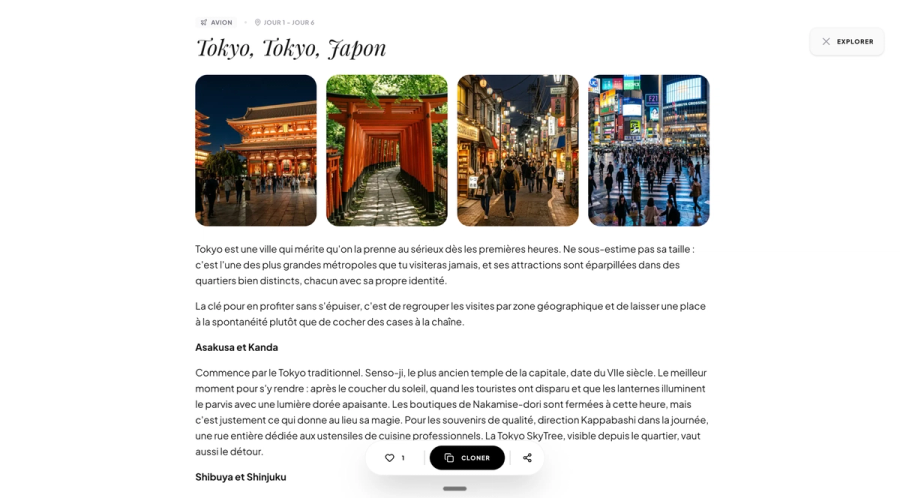 Carnet de voyage publié dans LBRT Planner, avec photos et récit du séjour