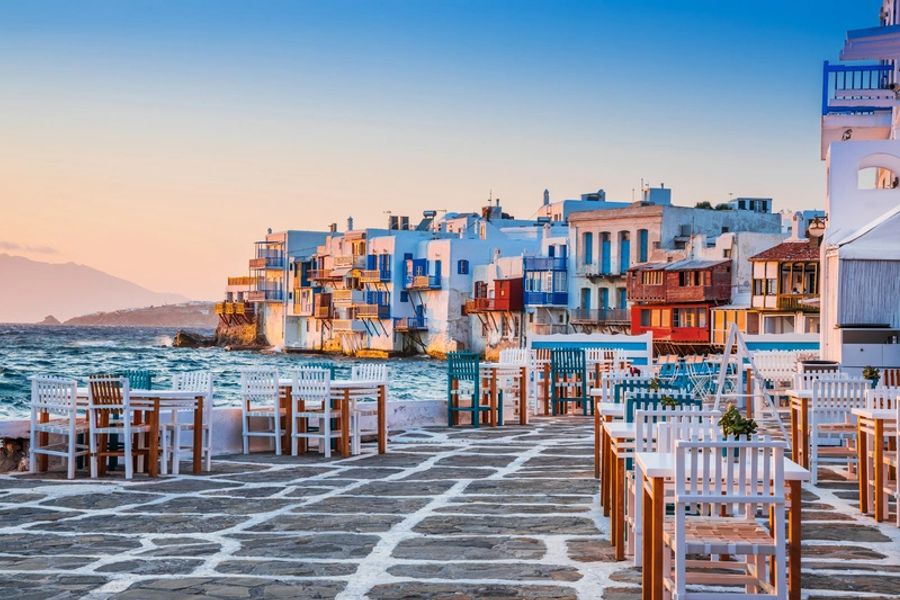 Bord de mer de la petite venise à Mykonos