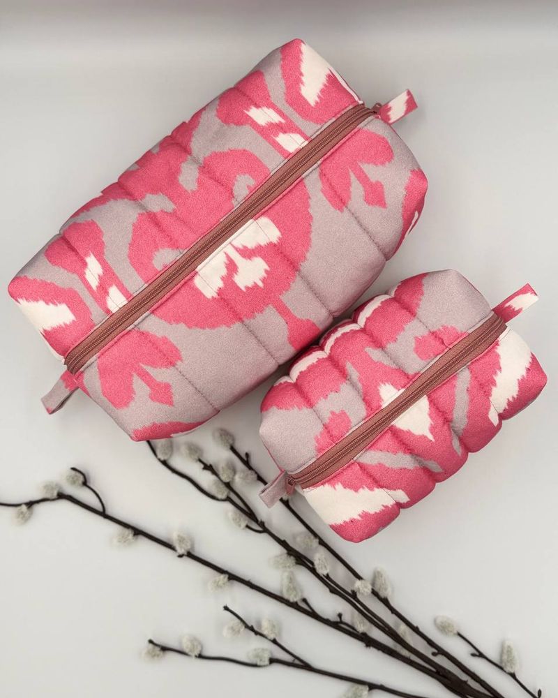 Quilted Ikat Cosmetic Bag Set of 2 thumbnail 3