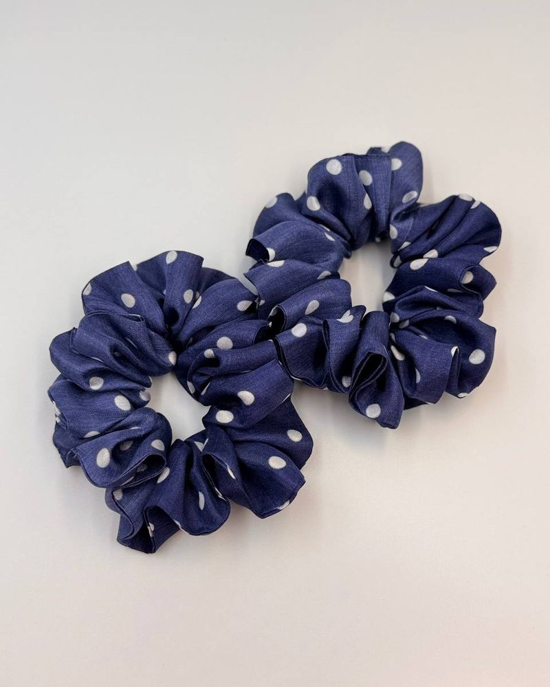 The "Azure Heritage" Mulberry Silk Scrunchie thumbnail 4