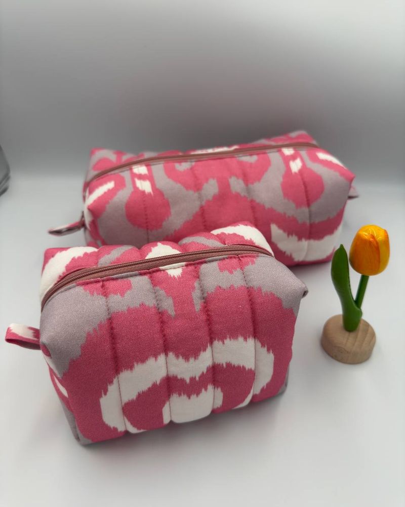 Quilted Ikat Cosmetic Bag Set of 2 thumbnail 2