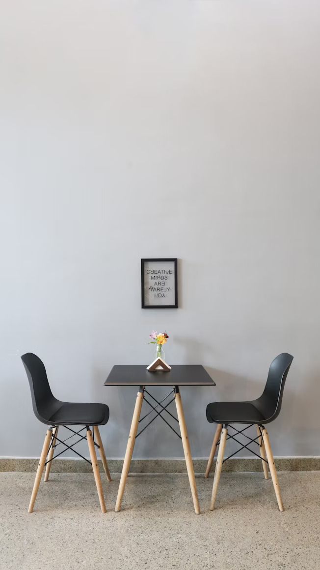 Table and two chairs