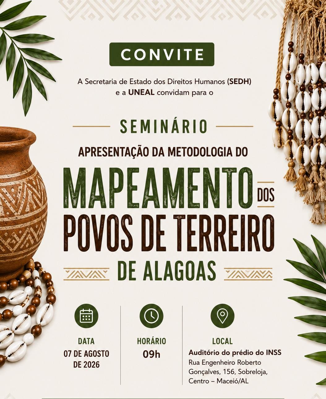 Seminário apresenta metodologia de mapeamento dos Povos de Terreiro de Alagoas e Uneal abre 50 bolsas para estudantes