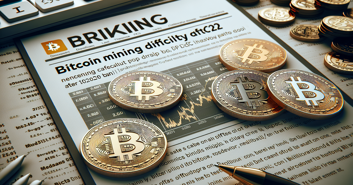 Bitcoin Mining Difficulty Sees Sharpest Drop Since 2021 Ban