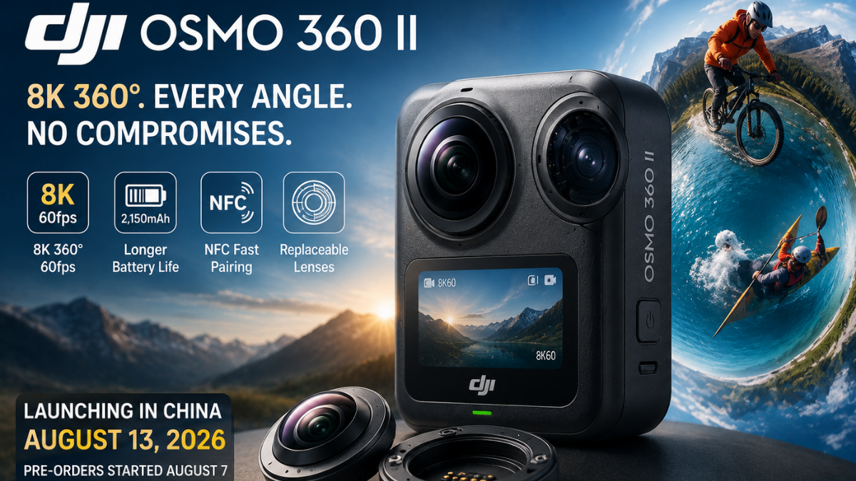DJI Osmo 360 II Set for Launch With 8K 60fps Video, Replaceable Lenses, and Bigger Battery