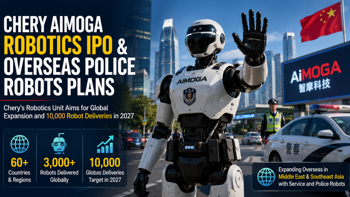 Chery's Robotics Unit AiMOGA Eyes IPO, Targets Overseas Markets for Humanoid Police Robots