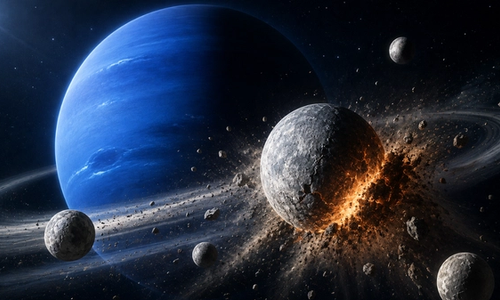 Webb Telescope Finds Signs of Ancient Disaster at Neptune