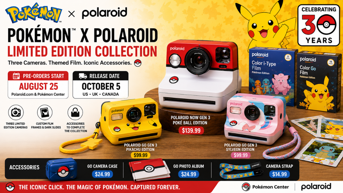 Pokémon and Polaroid Team Up for Nostalgic Instant Camera Collaboration: Pre-Order, Prices, and Release Details
