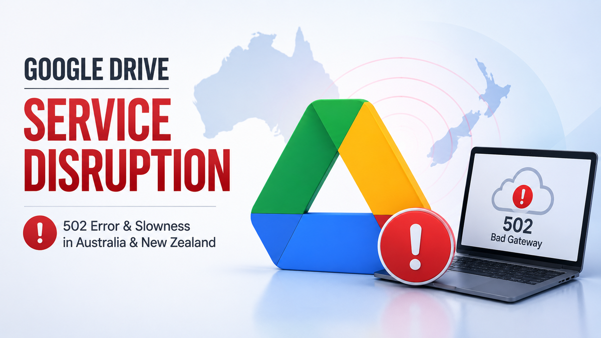 Google Confirms Drive Outage Impacting Users in Australia and New Zealand: 502 Errors & Slowness Reported