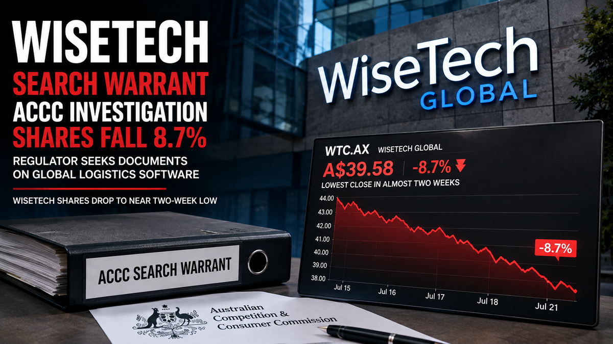 WiseTech Shares Skid Nearly 9% as Australian Competition Regulator Executes Search Warrant for Documents