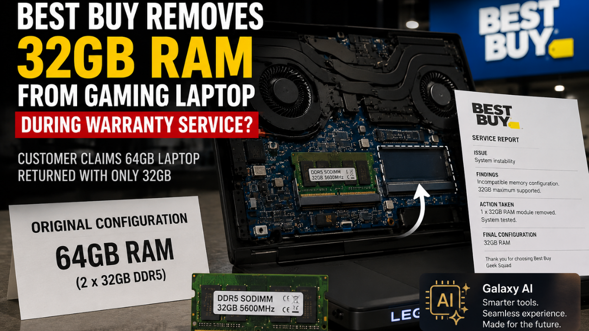 Best Buy Removes 32GB DDR5 RAM Stick From Customer's Gaming Laptop, Claiming Upgraded 64GB Memory Was Incompatible