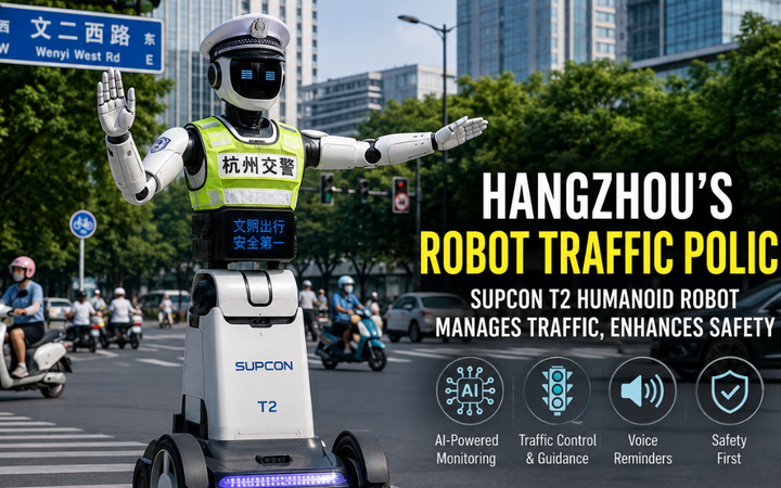 China Puts Humanoid Robocops on Traffic Duty in Hangzhou to Direct Traffic and Warn Violators