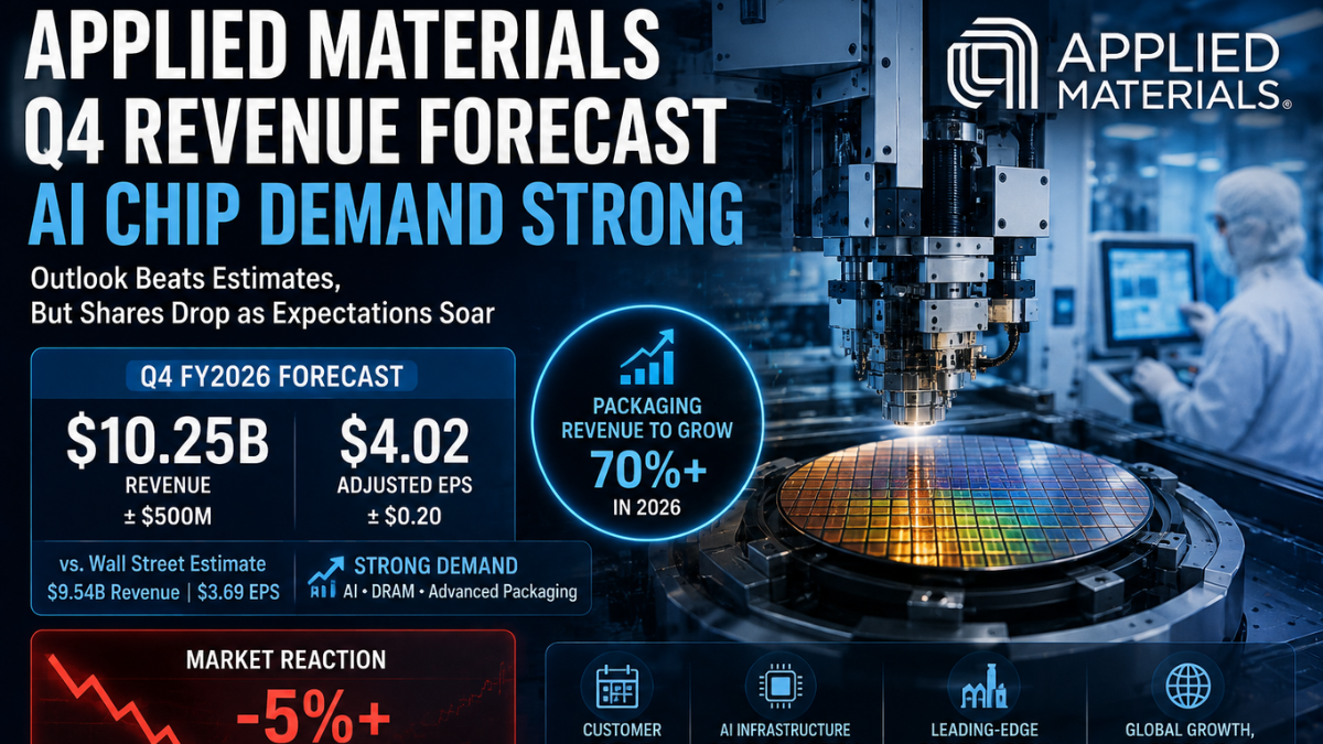 Applied Materials Forecasts Strong Revenue Above Estimates Driven by AI Chip Demand, Stock Falls On High Expectations