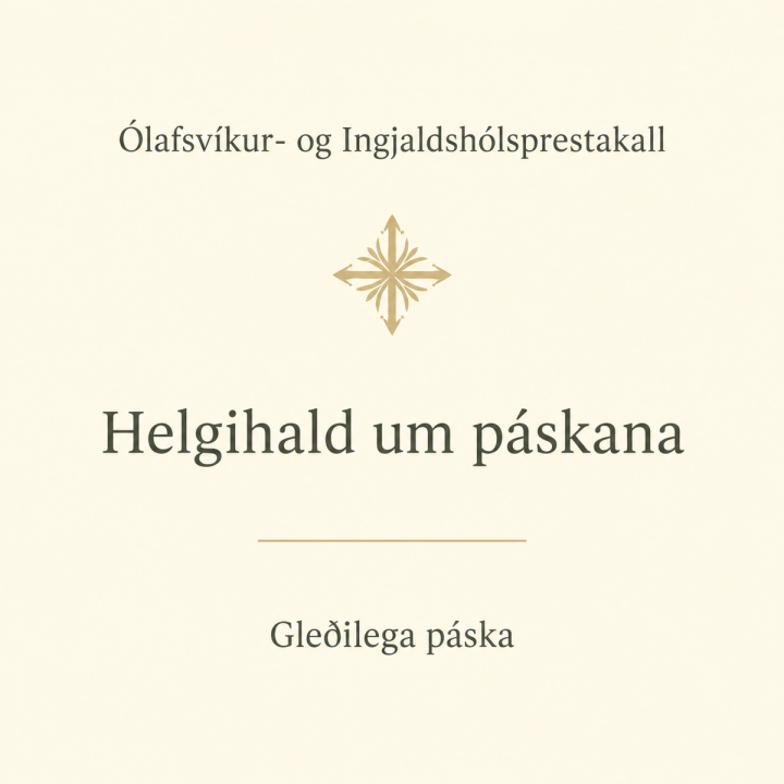 Veggspjald með páskadagskrá kirkjanna okkar.