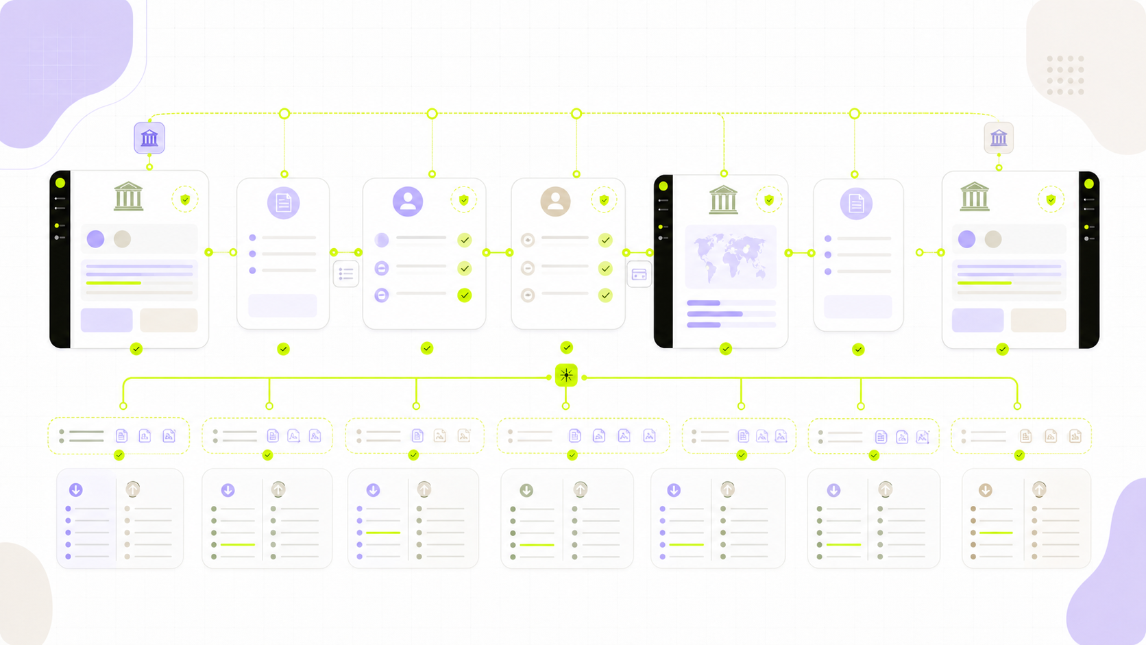 Entity folders connected to a central group treasury record