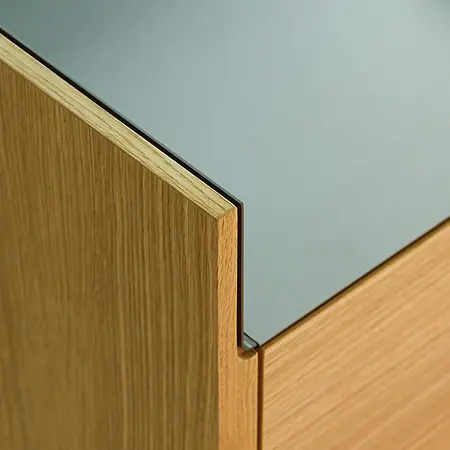 Stockholm sideboard aluminium top detail
