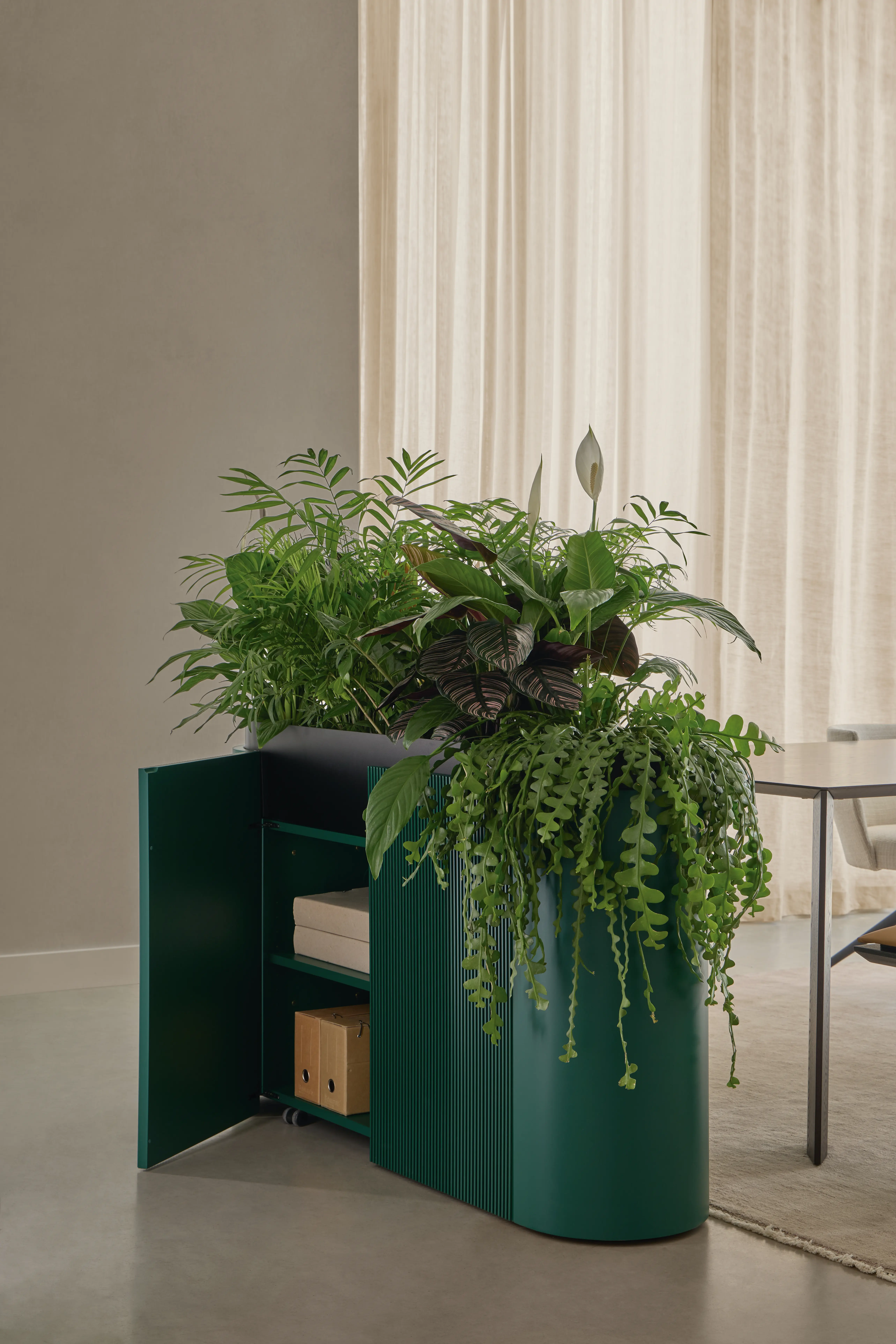Stockholm sideboard in walnut and anodized aluminium