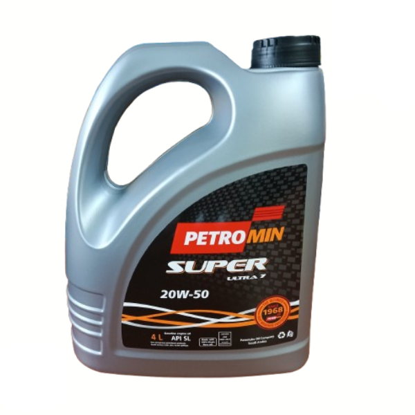 Petromin Super Ultra 7 20W-50 Gasoline Engine Oil  4 Litres  API SL