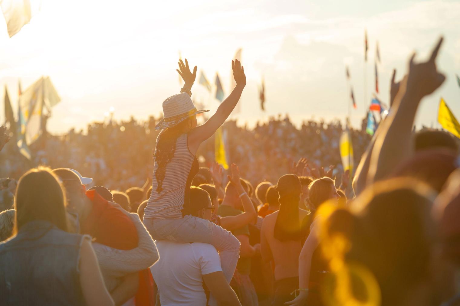 People dancing at a festival