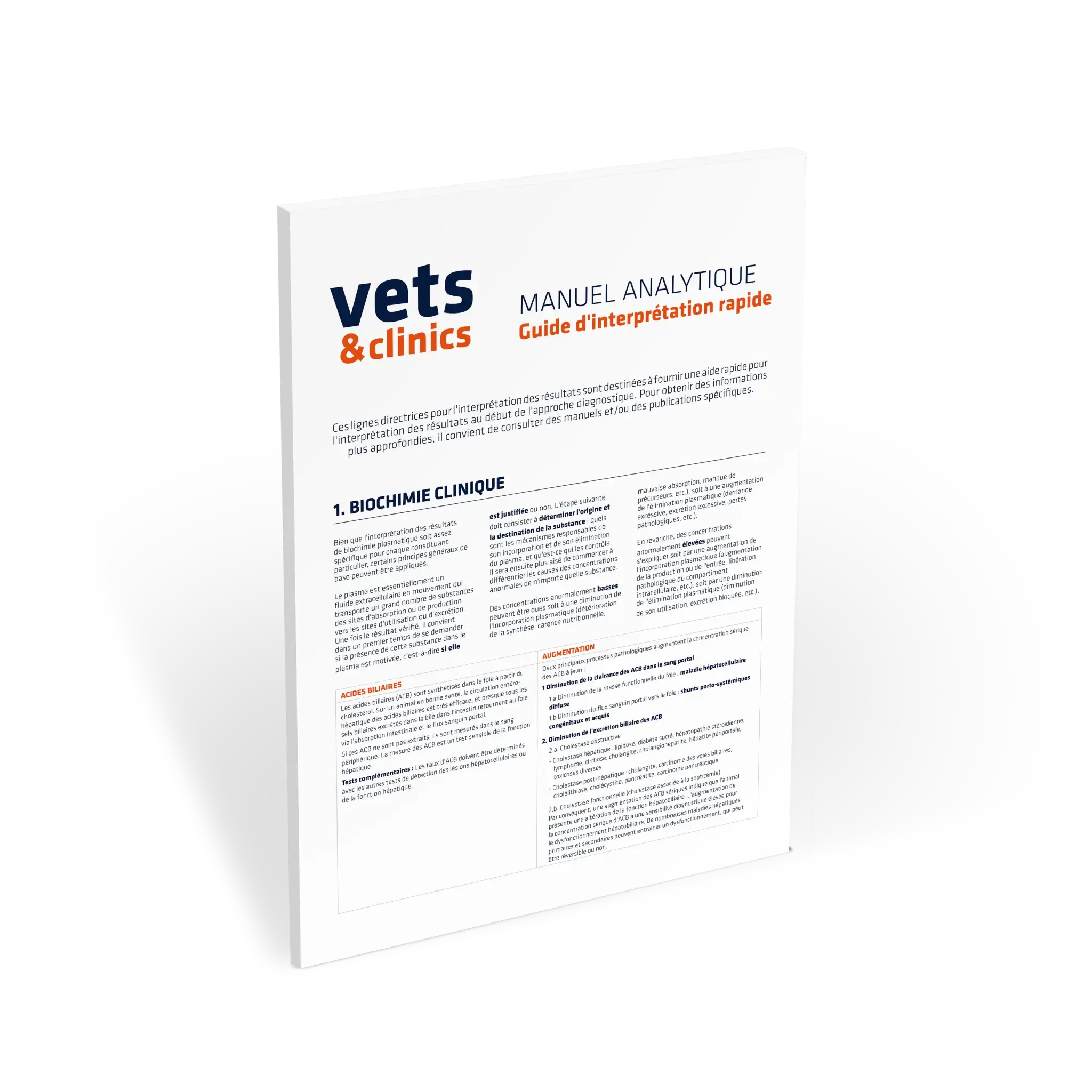 Manuel analytique: Guide d'interprétation rapide