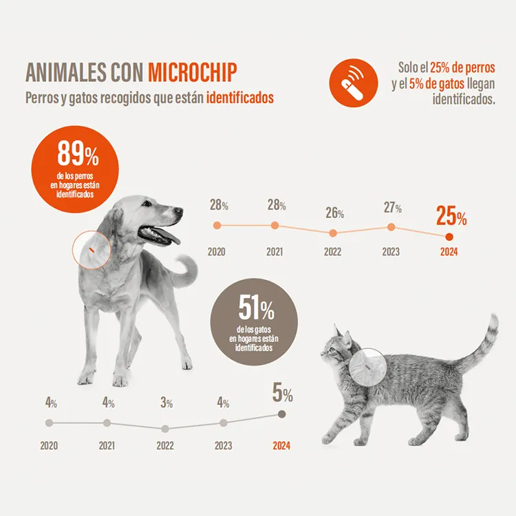Gráfica de animales con microchip