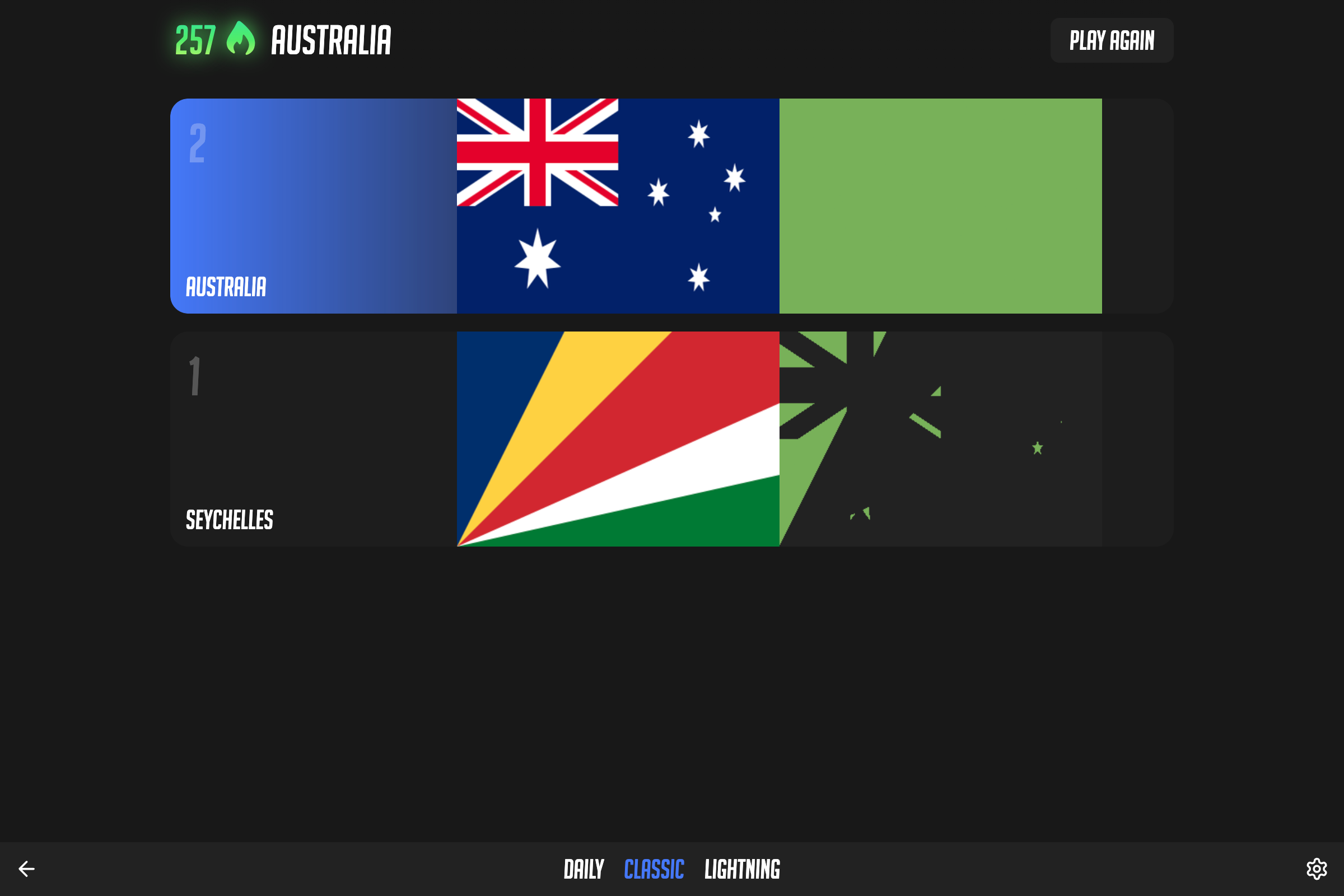 Flaggle classic mode