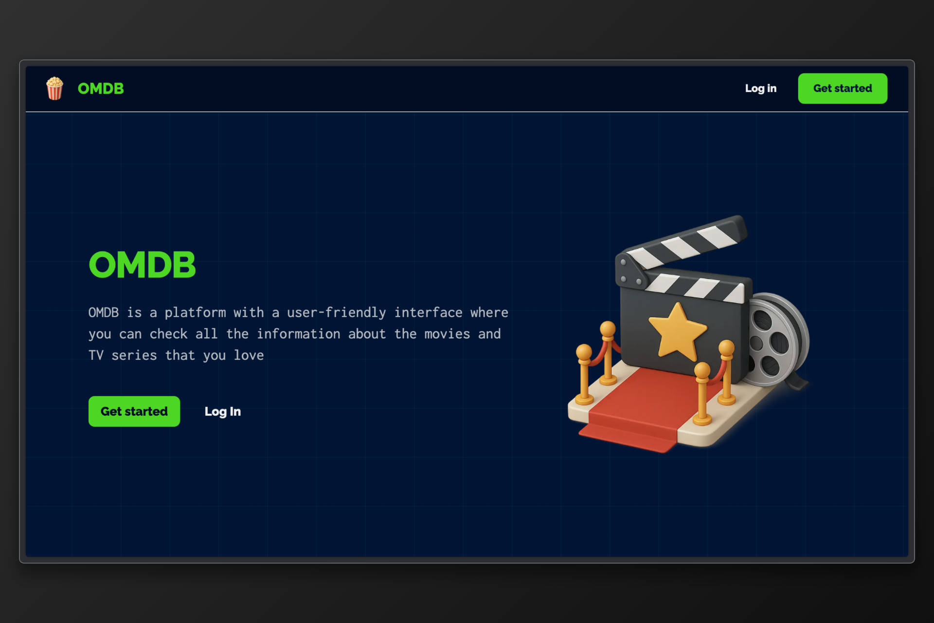Screenshot of the project OMDB Front by Ot Roca, also known as otrocadev