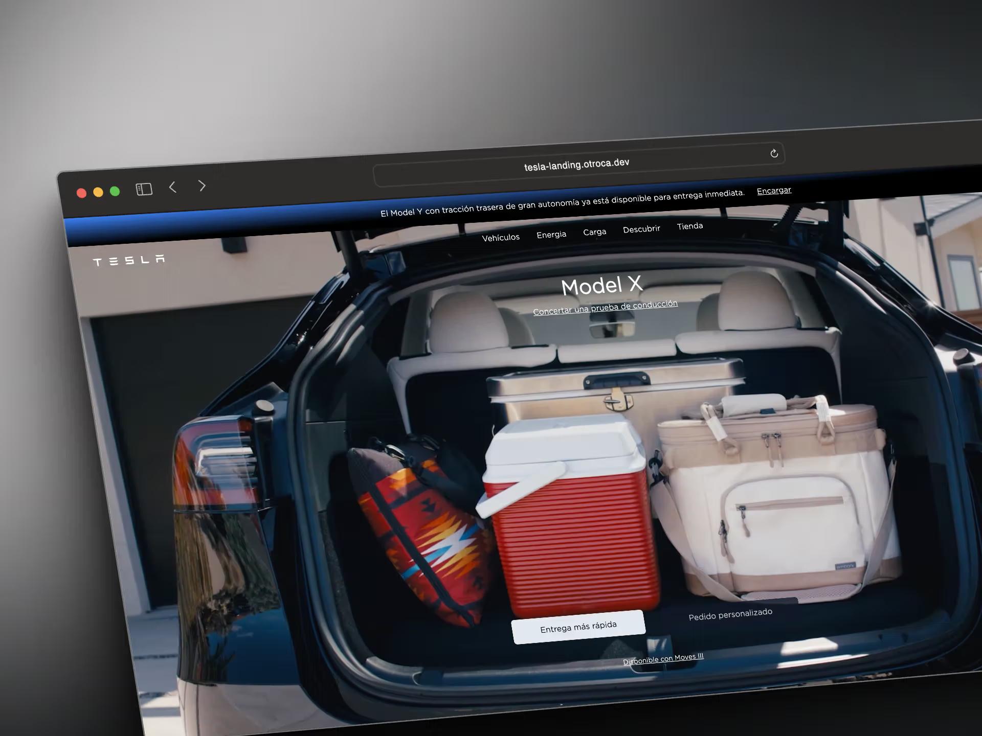 Screenshot of the project Tesla Landing Clone Page by Ot Roca, also known as otrocadev