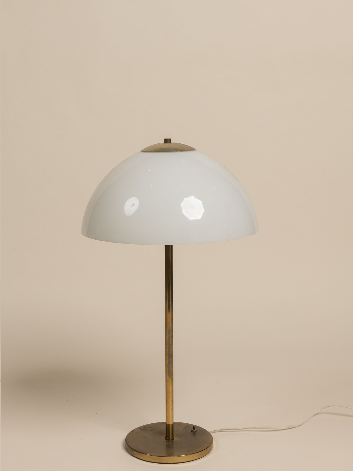 Midcentury Italian Table Lamp in Glass and Brass | Ken Fulk