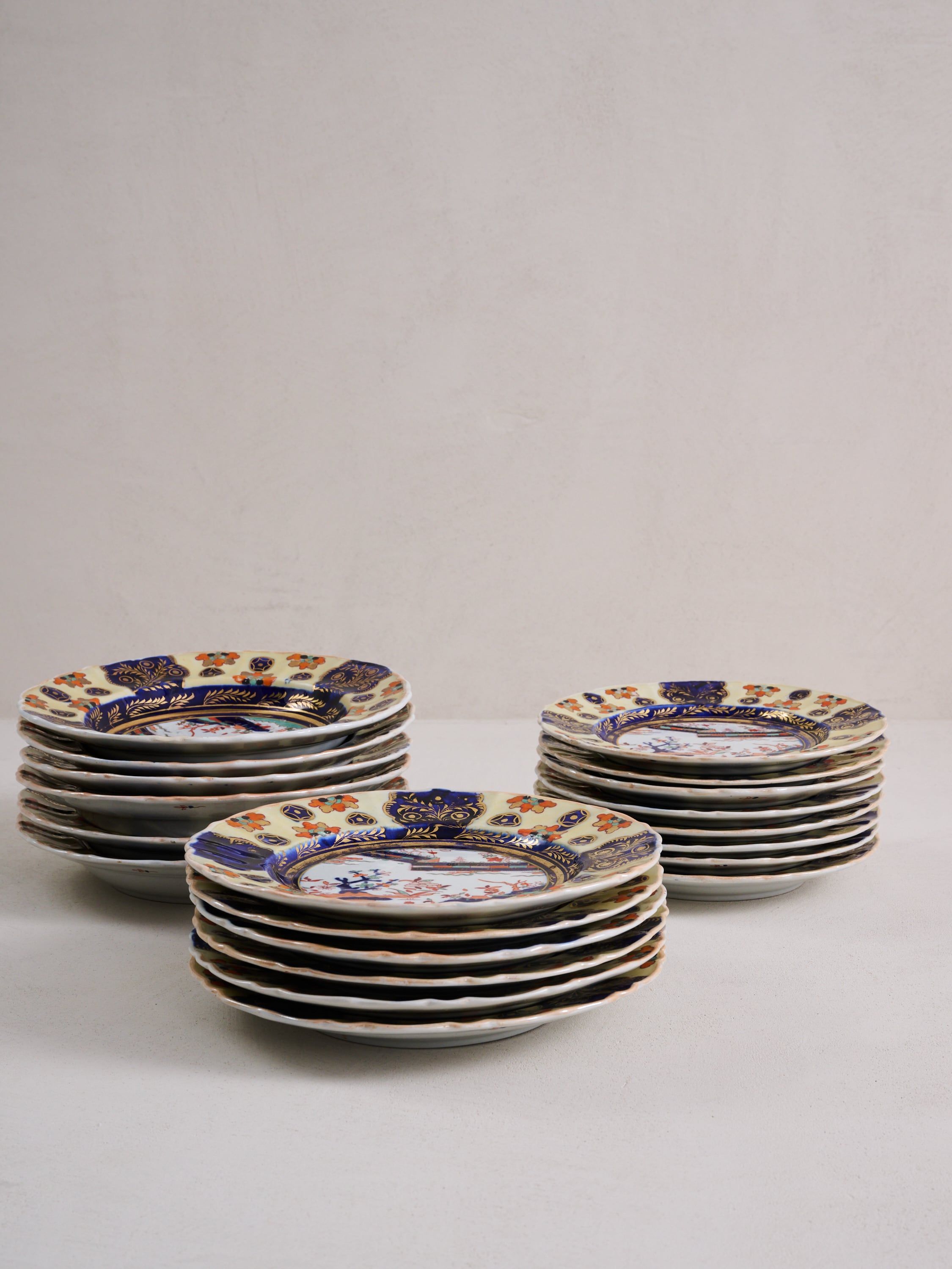 【アンティーク】 ウェッジウッド LUGANO プレート 皿 1960s Wedgwood Lugano Black Cream Ware Dinner Plates, Set of 6